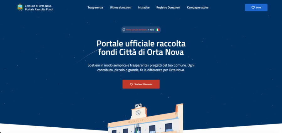 Progetto Crowdfunding civico · Orta Nova realizzato da Biagio Roggia