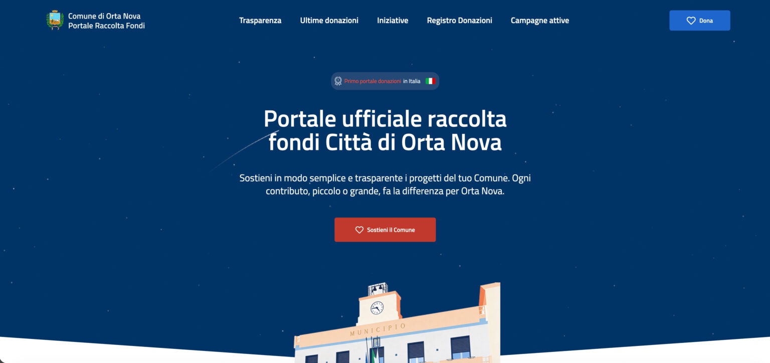 Progetto Crowdfunding civico · Orta Nova realizzato da Biagio Roggia